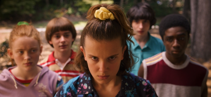 Eleven and the gang from Stranger Things Season 3.