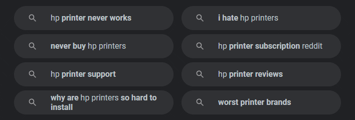 google suggestions hp printers
