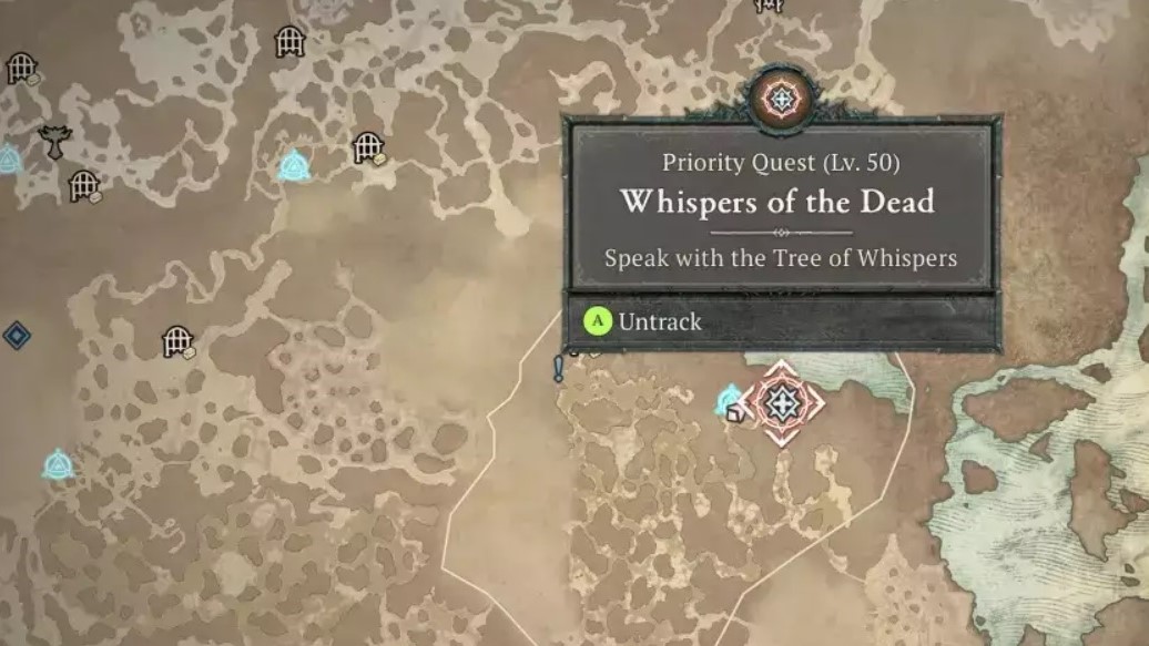 Tree of Whispers waypoint on the map